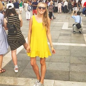 SKYLAR + MADISON Yellow Sun Dress Size S